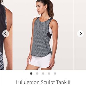 Lululemon athletica black and white mesh tank top